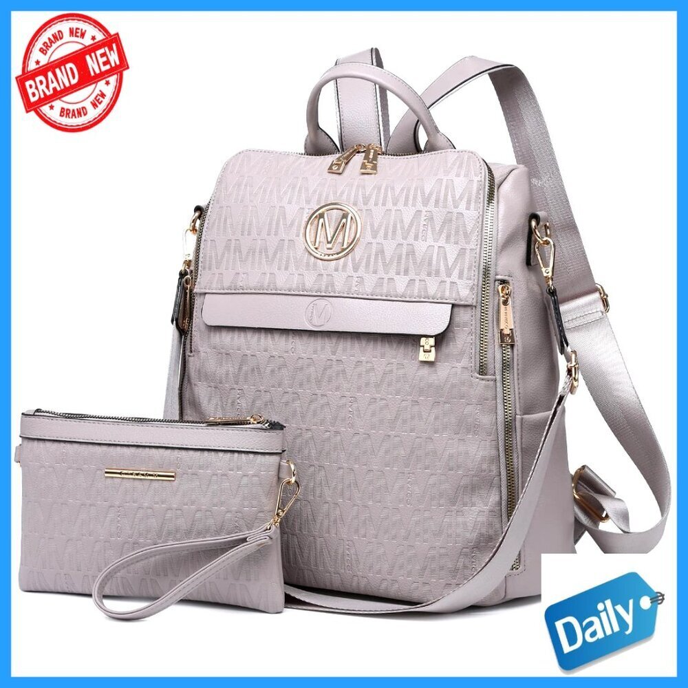 Medium Vegan Leather Backpack Purse Convertible Crossbody Travel Bag